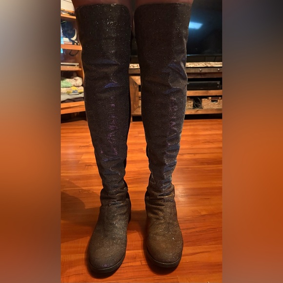 Stuart Weitzman Glitter 5050 Thigh Boots Sz 9.5W - Picture 8 of 8